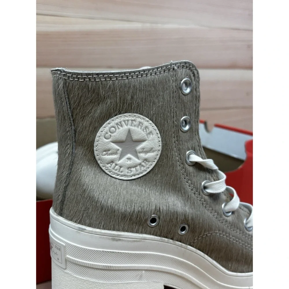 Converse Chuck 70 De Luxe Heel Platform Pony Hair A12813C Warm Clay Woman's Sz 7